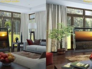 living room v-ray interior scene 3D Model