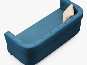 chester tufted upholstered sofa 3D Model