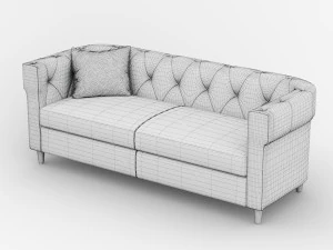 chester tufted upholstered sofa 3D Model