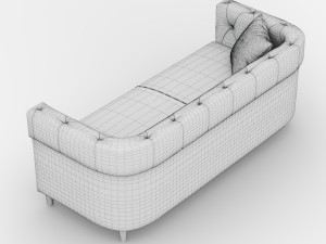 chester tufted upholstered sofa 3D Модель