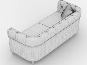 chester tufted upholstered sofa 3D Model