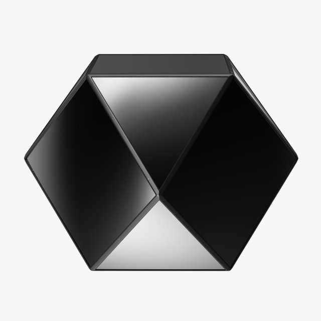 matty mirrored polygon side table Modello 3D .c4d .max .obj .3ds .fbx .stl .blend 