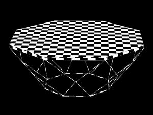 geometric antique brass coffee table with glass to 3D Модель