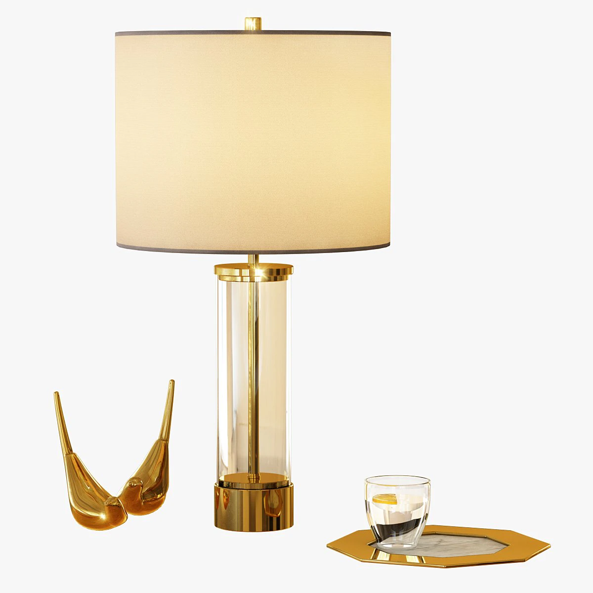 acrylic column table lamp 3D Model .c4d .max .obj .3ds .fbx .stl .blend