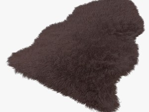 artificial sheepskin brown Model 3D