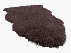 artificial sheepskin brown Model 3D