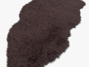 artificial sheepskin brown Model 3D