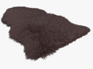 artificial sheepskin brown Model 3D