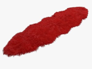 artificial sheepskin red 3D Model