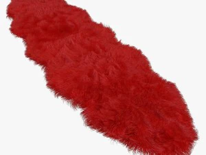 artificial sheepskin red 3D Model