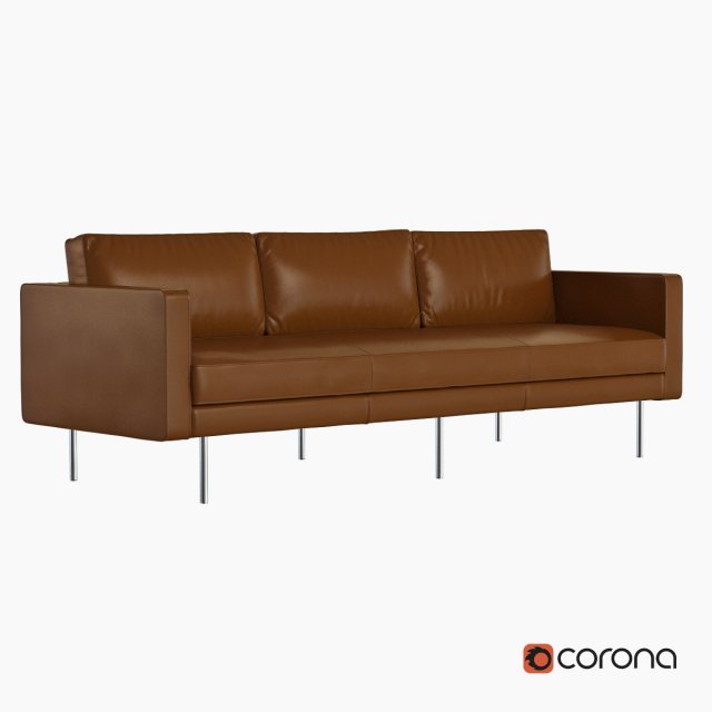 west elm axel leather sofa 3D Model .c4d .max .obj .3ds .fbx .stl .blend 
