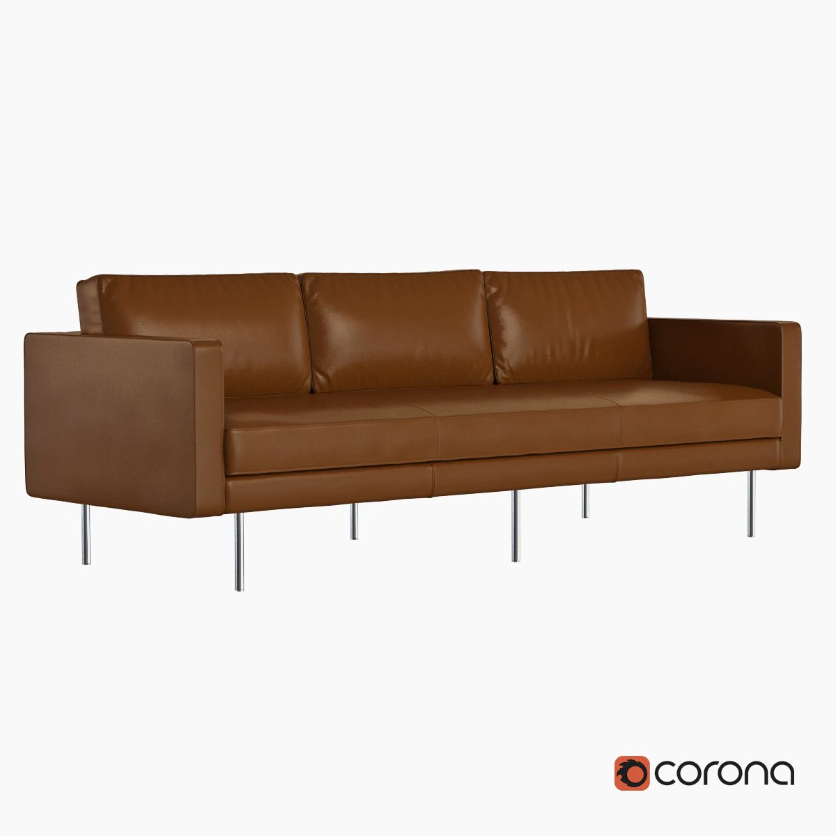 west elm axel leather sofa 3D Model .c4d .max .obj .3ds .fbx .stl .blend
