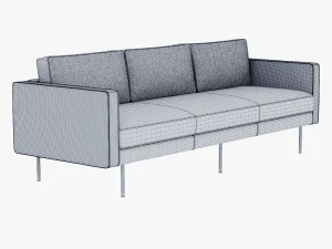west elm axel leather sofa 3D Model