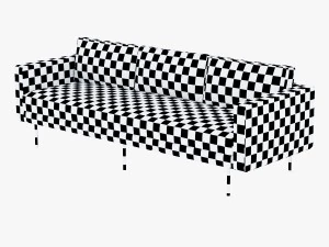 west elm axel leather sofa 3D Model
