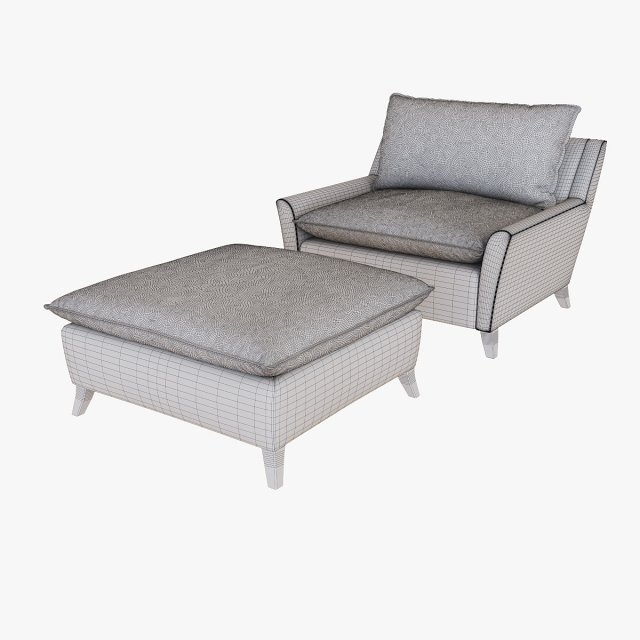 west elm bliss down filled chair and a half 3D Model in Chair 3DExport