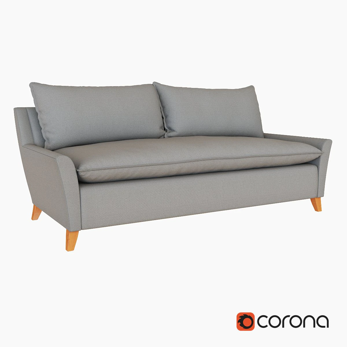 west elm bliss down filled sofa 3D Model .c4d .max .obj .3ds .fbx .stl .blend 
