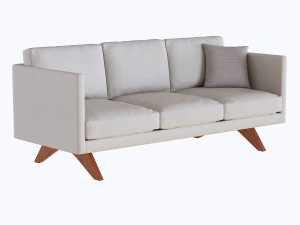 West Elm Brooklyn gestoffeerde bank 3D Model