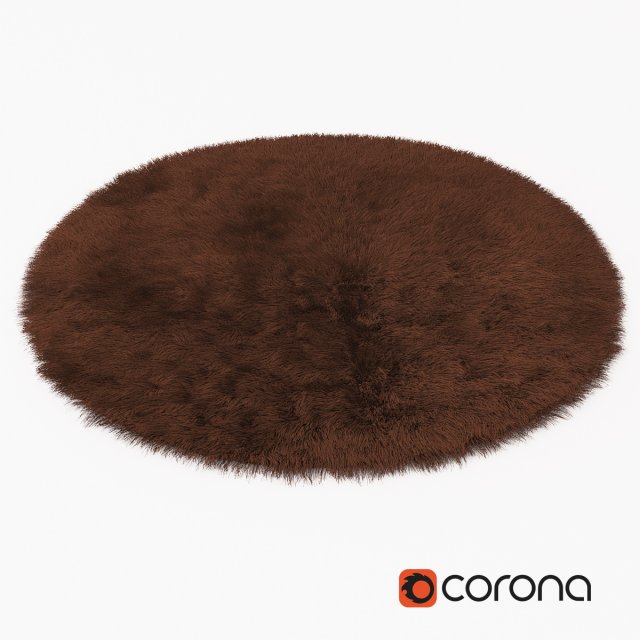 carpet snow h169-brown round 3D Model .c4d .max .obj .3ds .fbx .stl .blend 