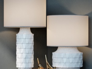ceramic texture table lamp - tall 3D Model