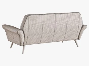 denmark leather loveseat 3D Model