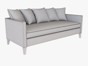 dunham down-filled sofa - toss back 3D Model
