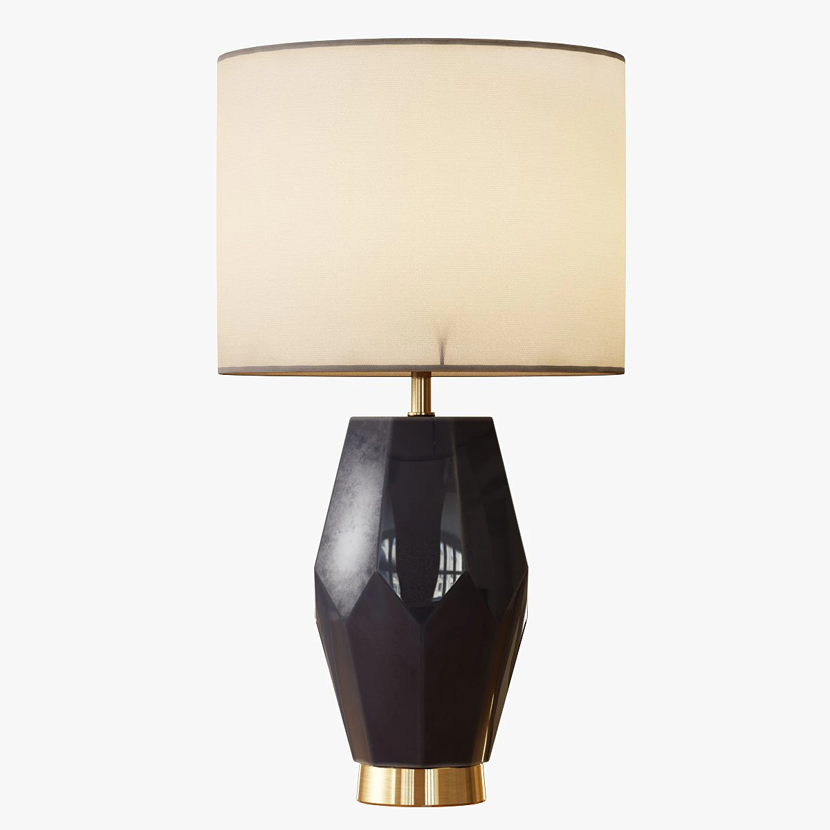 faceted stone table lamp 3D Model .c4d .max .obj .3ds .fbx .stl .blend