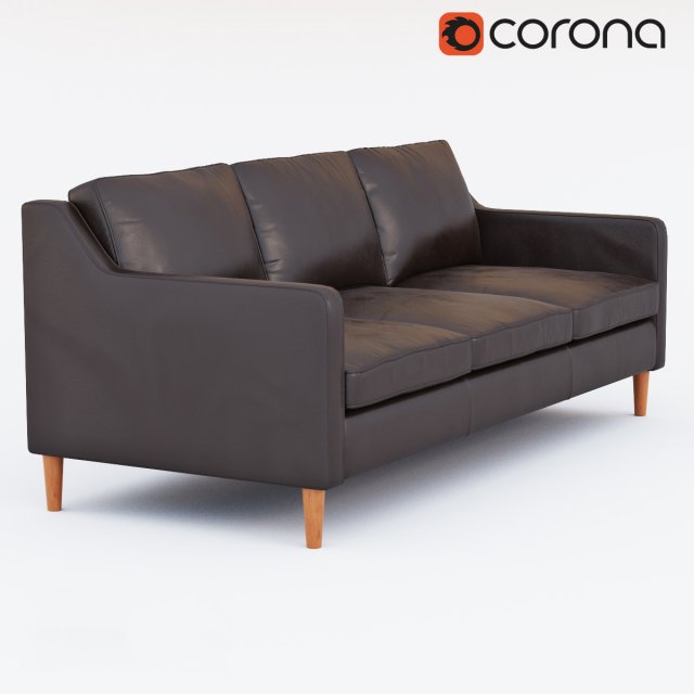 hamilton leather sofa 3D Модель .c4d .max .obj .3ds .fbx .stl .blend