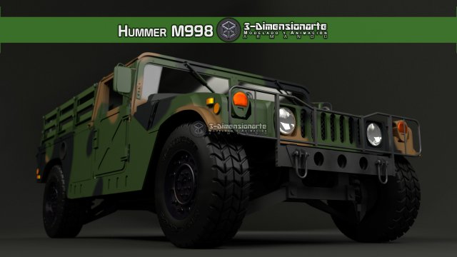 humvee m998 - troop carrier 3D 模型 .c4d .max .obj .3ds .fbx .stl .blend 