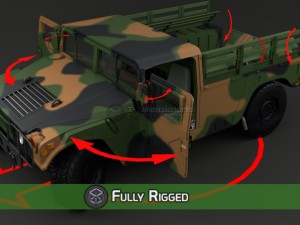 humvee m998 - troop carrier 3D 模型