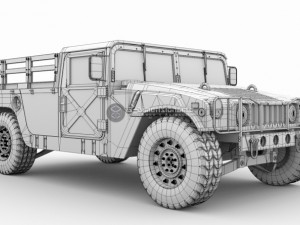 humvee m998 - troop carrier 3D 模型