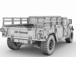 humvee m998 - troop carrier 3D 模型