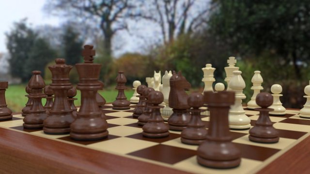 chess pieces  chessboard  wood 3D 模型 .c4d .max .obj .3ds .fbx .stl .blend 