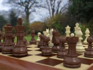 pièces d'échecs échiquier bois Modèle 3D