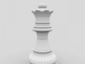 chess pieces  chessboard  wood 3D Model