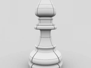 chess pieces  chessboard  wood 3D Model
