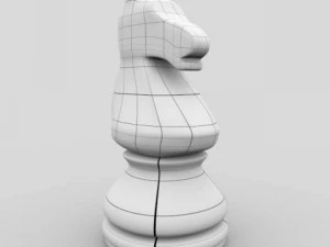 chess pieces  chessboard  wood 3D Model