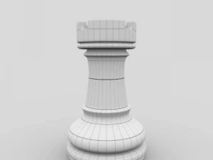 chess pieces  chessboard  wood 3D Model