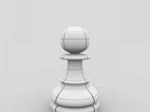 chess pieces  chessboard  wood 3D Model