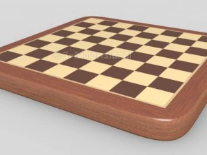 chess pieces  chessboard  wood 3D Model