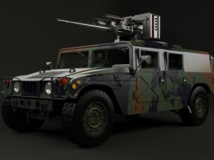 hummer with m242 bushmaster Modello 3D