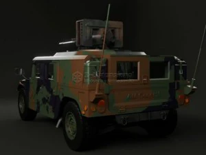 hummer with m242 bushmaster 3D Model