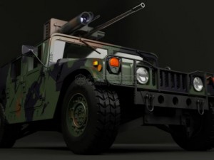 hummer with m242 bushmaster Modello 3D