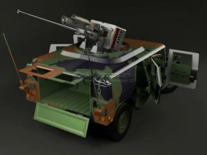 hummer with m242 bushmaster 3D Model