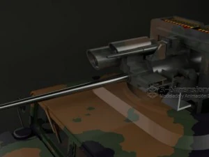 hummer with m242 bushmaster 3D Model