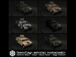 hummer with m242 bushmaster 3D Model