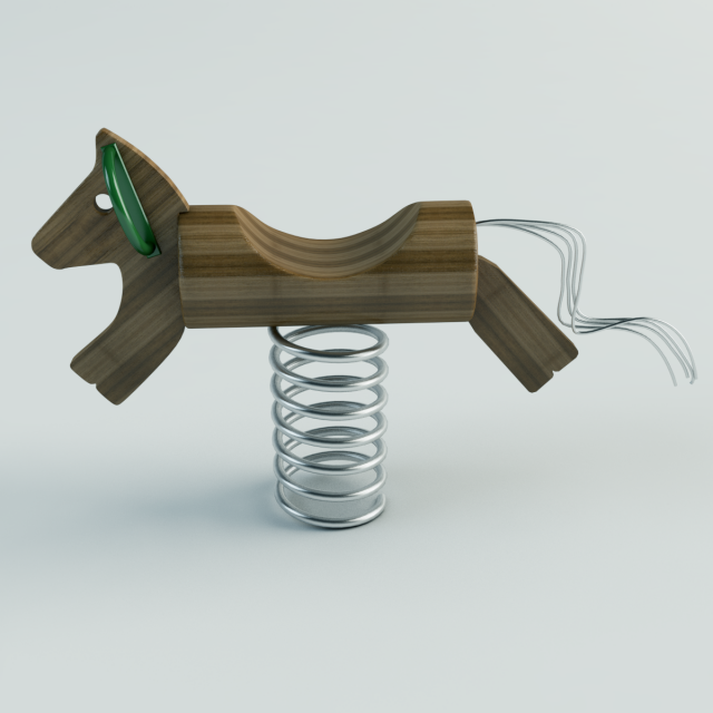 wood horse 3D Model .c4d .max .obj .3ds .fbx .stl .blend 