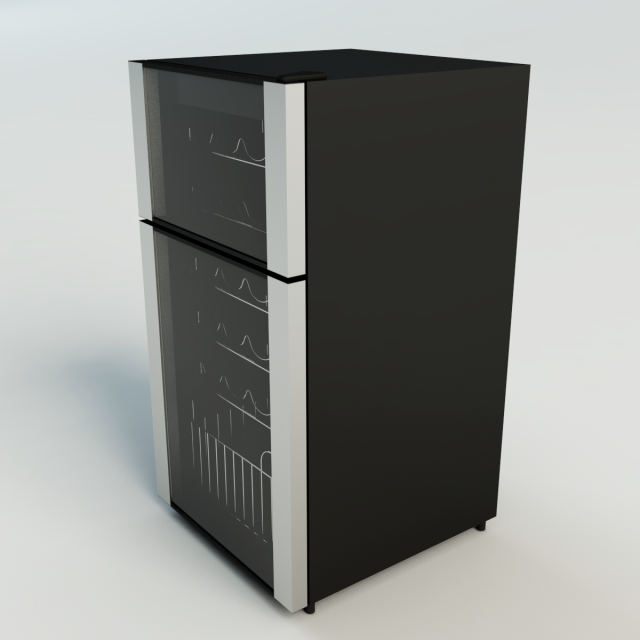 wine cooler 3D Model .c4d .max .obj .3ds .fbx .stl .blend 