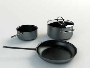 set of pans 3D Model