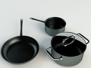 set of pans 3D Model