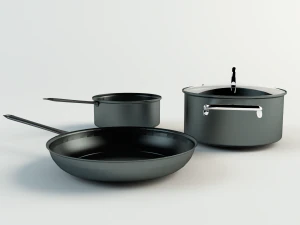 set of pans 3D Model
